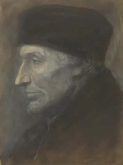 Head Of A Man With A Skullcap av Alphonse Legros