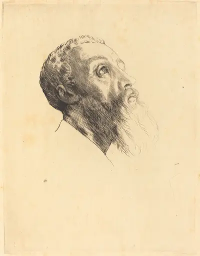 Head of a Model (Tete de modele) av Alphonse Legros