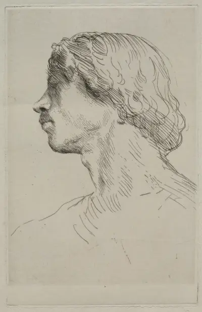 Head of a Model av Alphonse Legros