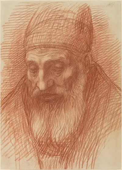 Prästhuvud av Alphonse Legros