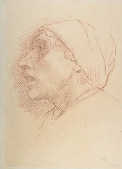 Head of a Woman av Alphonse Legros