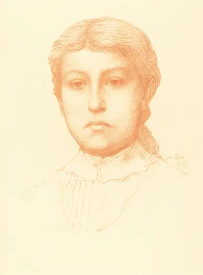 Head of a Young Girl (Tete de jeune fille) av Alphonse Legros