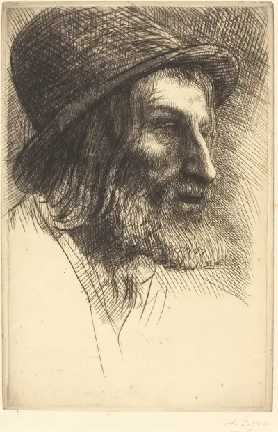 Head of an English Laborer (Tete d’ouvrier anglais (Le berger)) av Alphonse Legros