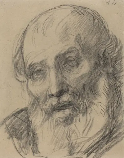 Head of an Old Man av Alphonse Legros