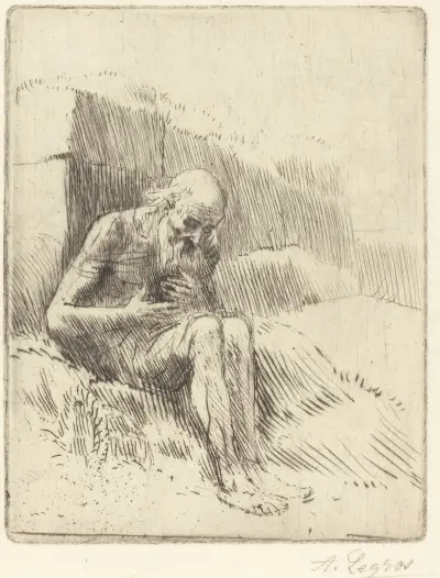 Job, 2nd plate av Alphonse Legros
