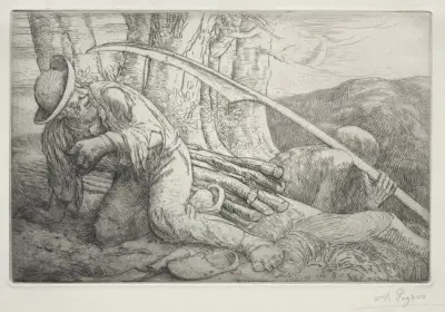 La Mort et le Bûcheron av Alphonse Legros