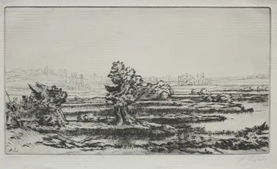 Landscape 3 av Alphonse Legros