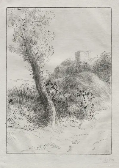 Landscape 6 av Alphonse Legros