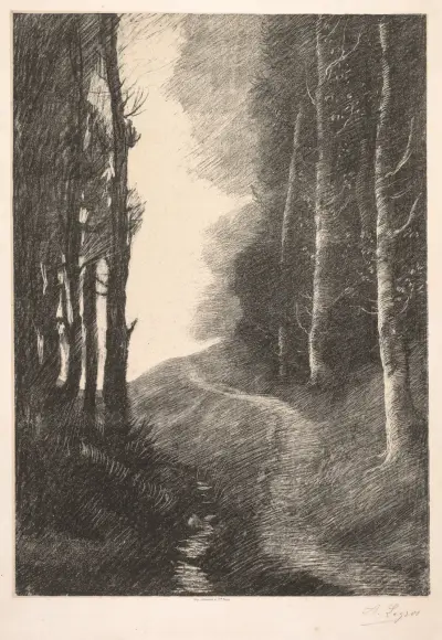Landscape at Bouleaux av Alphonse Legros