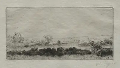 Landschaft mit Torfmoor; Im Sumpf von Alphonse Legros