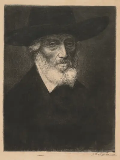 Large Portrait of Thomas Carlyle av Alphonse Legros