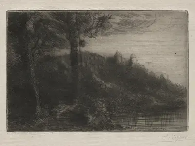 Le Petit Pont av Alphonse Legros