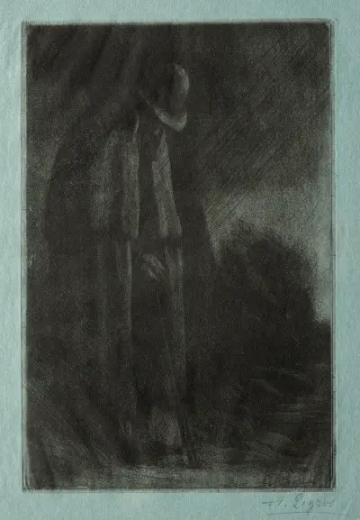 Le Voyageur à l’Abri av Alphonse Legros