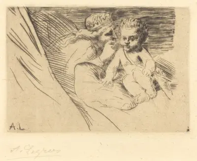 Mab and Cupid (Mab et Cupidon) av Alphonse Legros