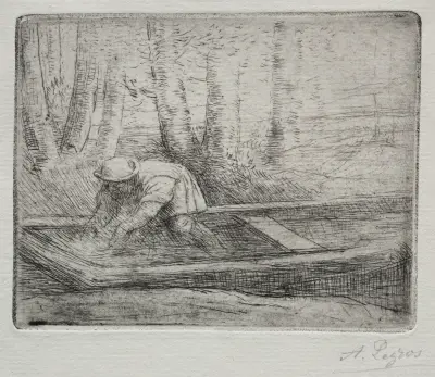 Man in a Punt av Alphonse Legros