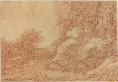 Bonde och åsna av Alphonse Legros