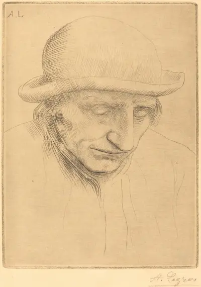 Peasant in a Round Hat (Paysan avec chapeau rond) II av Alphonse Legros