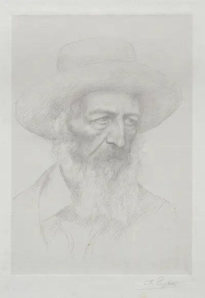 Portrait of Alfred Lord Tennyson av Alphonse Legros