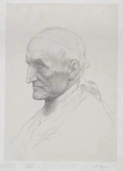 Portrait of Cardinal Manning (2nd Plate) av Alphonse Legros