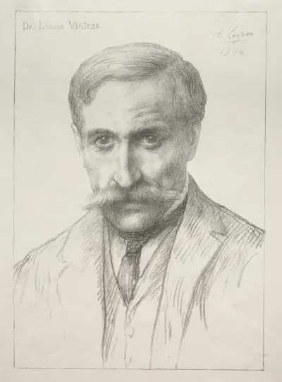 Portrait of Dr. Louis Vintras av Alphonse Legros
