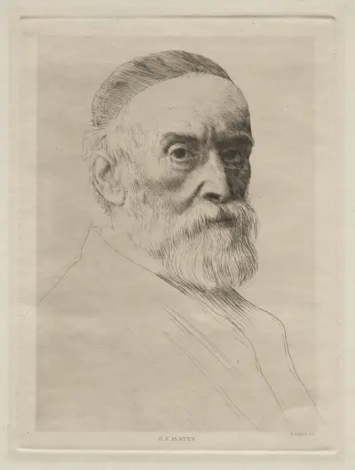 Portrait of George Frederic Watts av Alphonse Legros