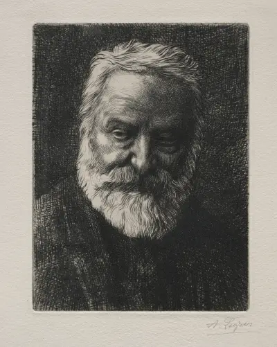 Portrait of Victor Hugo av Alphonse Legros