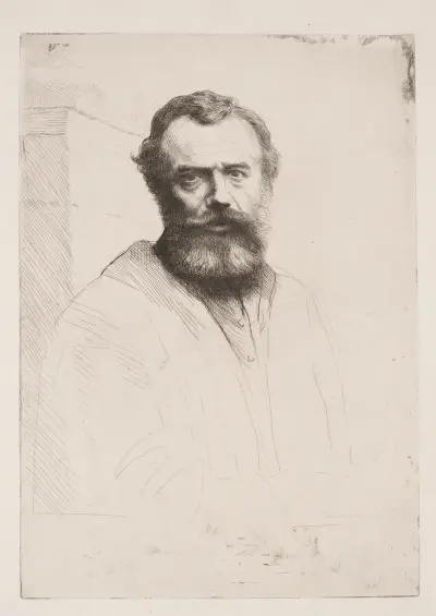 Selbstporträt, 1880 von Alphonse Legros