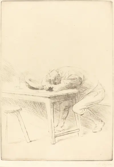 Siesta of a Laborer (Sieste d’un ouvrier) av Alphonse Legros