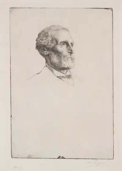 Sir Frederick W. Burton av Alphonse Legros