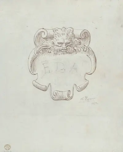Sketch for a Nameplate for Edward D. Adams av Alphonse Legros