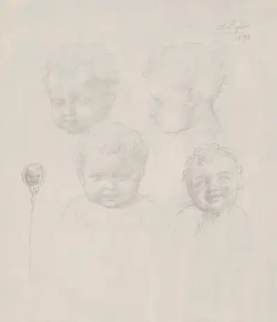 Sketch for Children’s Heads av Alphonse Legros