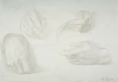 Studier av händer av Alphonse Legros