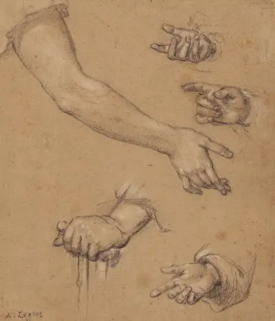 Studies of Hands av Alphonse Legros