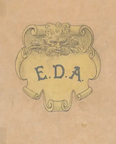 Studie till bronsnamnplatta för Edward D. Adams av Alphonse Legros
