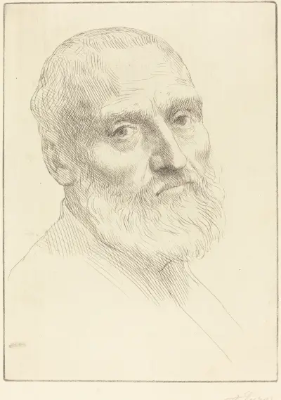 Study for Head of a Man (Etude de tete d’homme) av Alphonse Legros