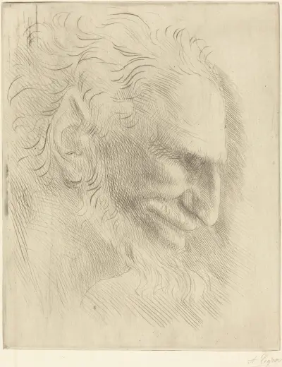 Study for the Head of a Man (Etude de tete d’homme) av Alphonse Legros