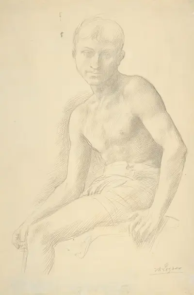 Study of a Figure. av Alphonse Legros