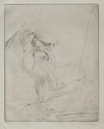 Studie av en läsande man av Alphonse Legros