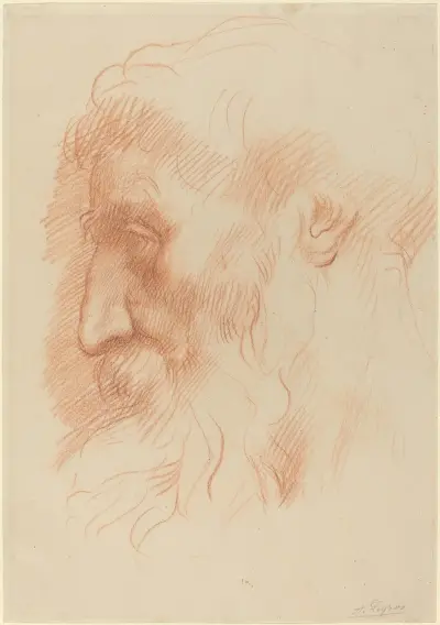 Studie eines Männerkopfes (recto) von Alphonse Legros