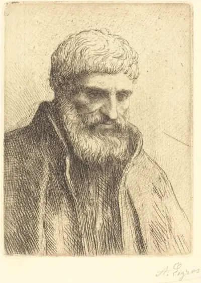 Study of an Old Man (Etude de vieillard) II av Alphonse Legros