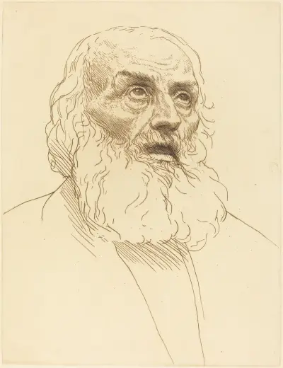 Study of an Old Man (Etude de vieillard) av Alphonse Legros