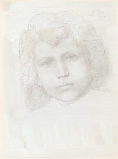 Study of Cupid (Head of a Girl) av Alphonse Legros