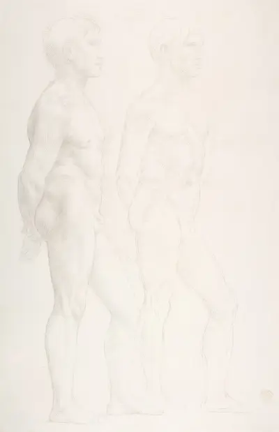 Study of Two Figures av Alphonse Legros