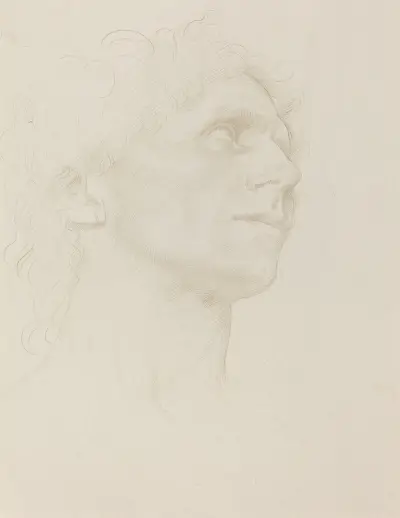 Study of Woman’s Head, Turned Right av Alphonse Legros
