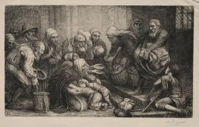 The Beggars of Bruges av Alphonse Legros