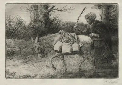 The Dairymaid of Boulogne av Alphonse Legros
