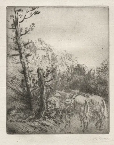 The Farm on the Hill av Alphonse Legros
