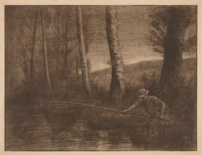 The Fish in the Hoop Net av Alphonse Legros