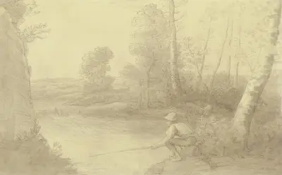 The fishermen at the river av Alphonse Legros