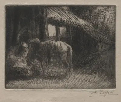 The Watering Place av Alphonse Legros